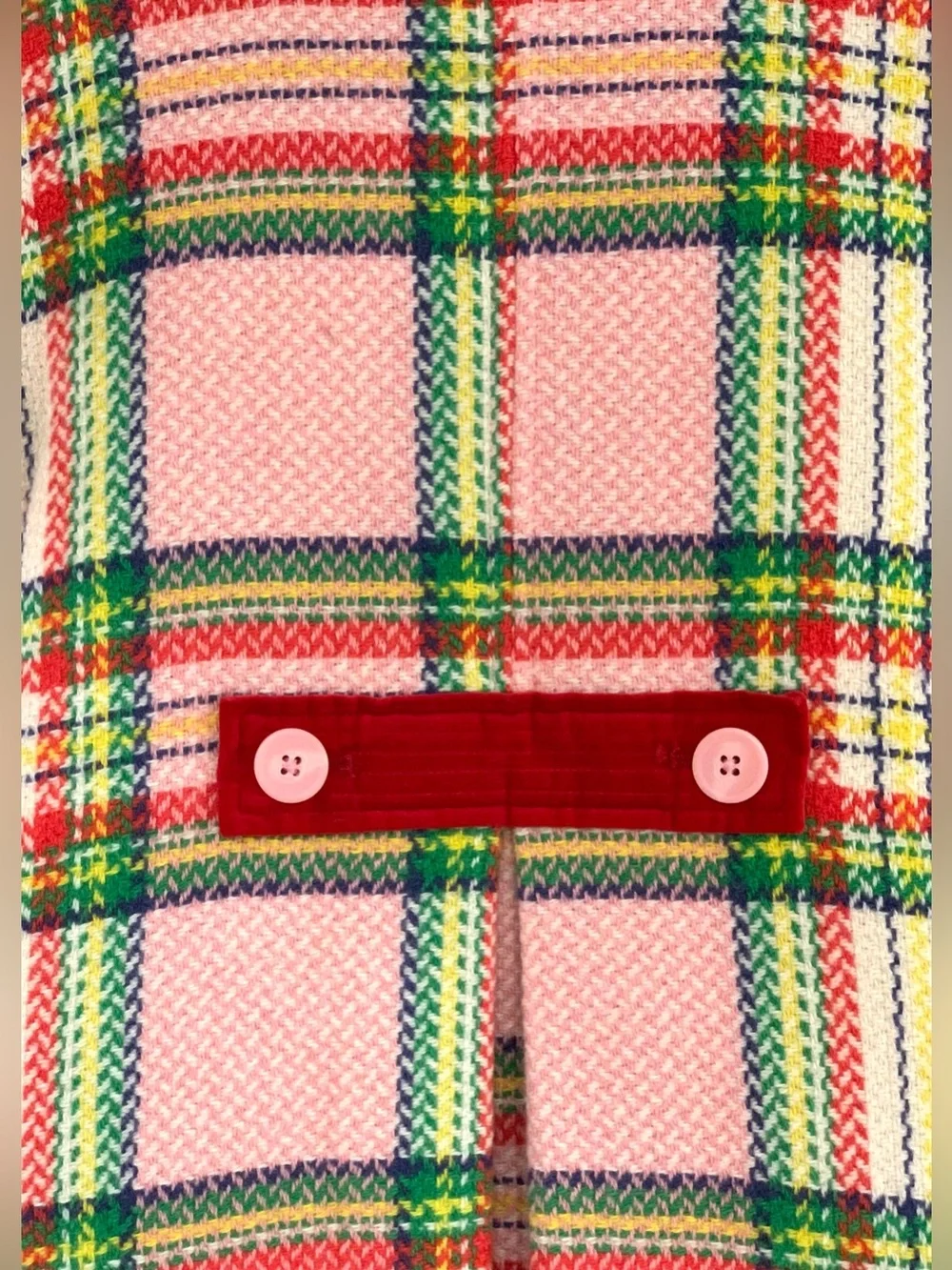 Mini Boden Colorful Plaid Wool Blend Coat Sz 8-9Y